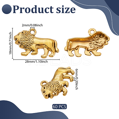 60Pcs Tibetan Style Zinc Alloy Pendants FIND-GA0008-12A-1