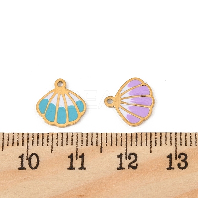 304 Stainless Steel Enamel Charms STAS-P396-17G-M-1