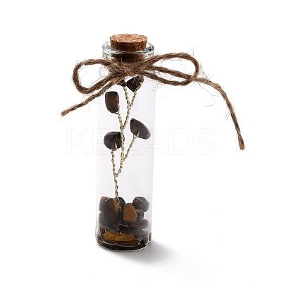 Mini Natural Crystal & Stone Beads Wishing Bottles G-C232-05C-1