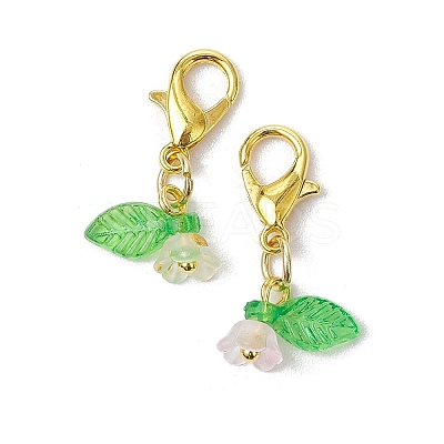 24Pcs 12 Colors Acrylic Flower Pendant Decorations HJEW-JM03088-1