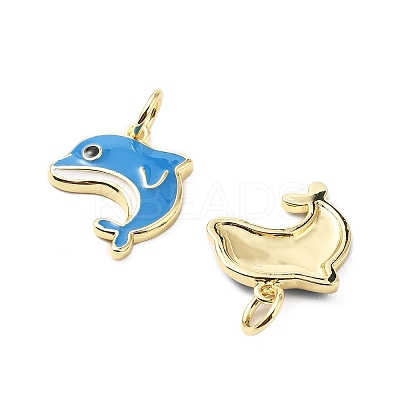 Brass Enamel Pendants KK-L237-027G-03-1