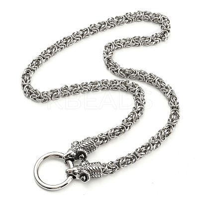 304 Stainless Steel Byzantine Chain Necklaces NJEW-D046-04AS-1