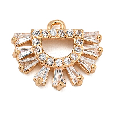 Brass Micro Pave Clear Cubic Zirconia Pendants ZIRC-U003-01G-07-1