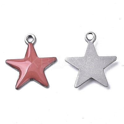 201 Stainless Steel Enamel Charms STAS-N088-14I-1
