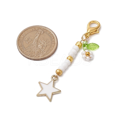 Alloy Enamel Pendant Decorations HJEW-MZ00087-1