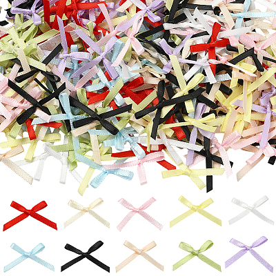 300Pcs 10 Colors Polyester Bowknot Ornament Accessories DIY-SP0004-88-1