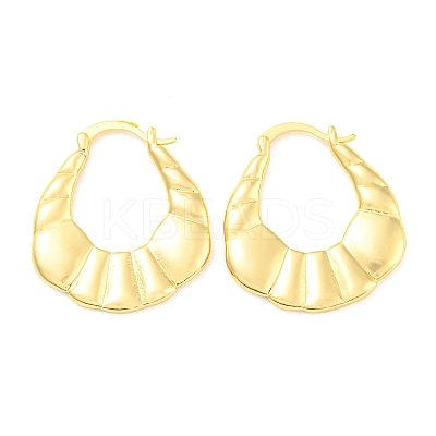 Croissant Shape Rack Plating Brass Hoop Earrings EJEW-A028-01G-1