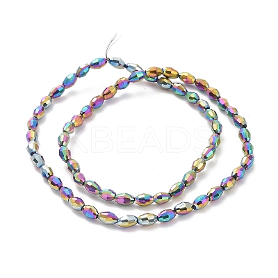 Electroplate Glass Beads Strands EGLA-J013-4X6mm-F15-1