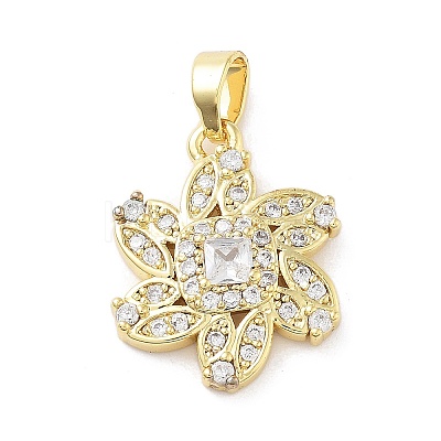 Brass Micro Pave Cubic Zirconia Pendants KK-F877-23G-1