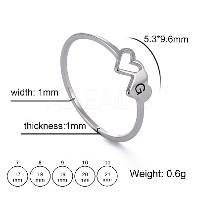 304 Stainless Steel Finger Rings for Women Men FS-WGB974C-20-1