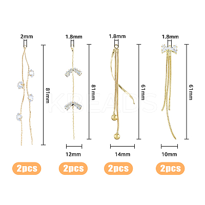 8Pcs 4 Style Brass Big Pendants KK-FH0005-88-1