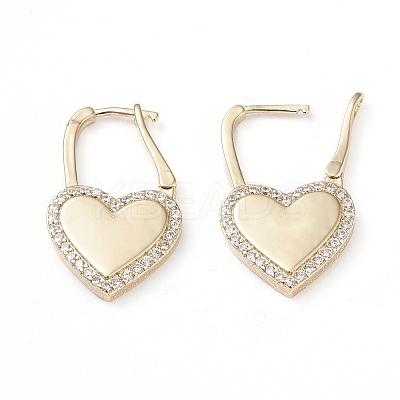 Brass Micro Pave Cubic Zirconia Huggie Hoop Earrings X-EJEW-L234-010B-G-1