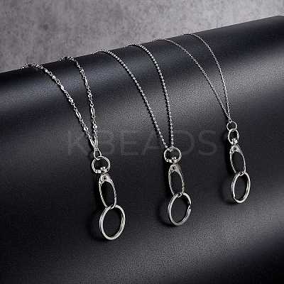 304 Stainless Steel Ball Chains Neck Strap Lanyard HJEW-SW00133-1
