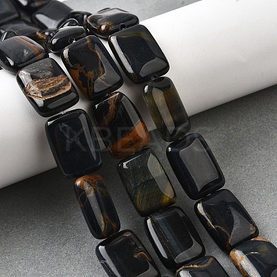 Dyed Natural Blue Tiger Eye Beads Strands G-S386-A07-1
