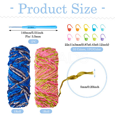 2 Rolls 2 Colors Polyester Knitting Yarn DIY-TA0011-46-1
