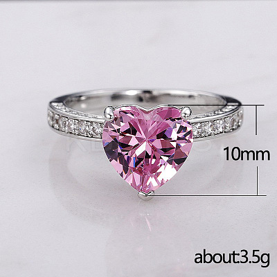 Brass Micro Pave Cubic Zirconia Finger Rings for Women FS-WGC99AF-03-1