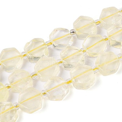 Natural Lemon Quartz(Heated) Beads Strands G-P534-A20-01-1