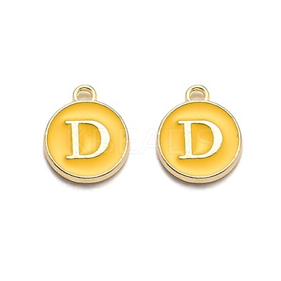 Golden Plated Alloy Enamel Charms ENAM-Q437-13D-1