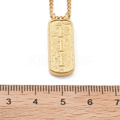 304 Stainless Steel Rectangle Number Pendant Necklaces NJEW-D300-01G-01-1