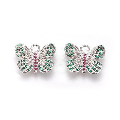 Brass Micro Pave Cubic Zirconia Pendants ZIRC-L075-16A-P-1