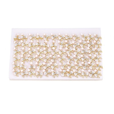 Bowknot Brass Micro Pave Clear Cubic Zirconia Dangle Stud Earrings PEAR-N017-07C-1