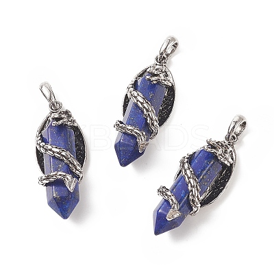 Natural & Synthetic Mixed Gemstone Pointed Pendants G-C051-01-1