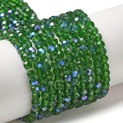 Electroplate Transparent Glass Beads Strands EGLA-A035-T3mm-L11-1