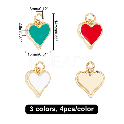 12Pcs 3 Colors Real 18K Gold Plated Brass Charms KK-CA0001-39G-1