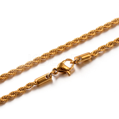 304 Stainless Steel Rope Chain Necklaces X-STAS-M174-012G-1