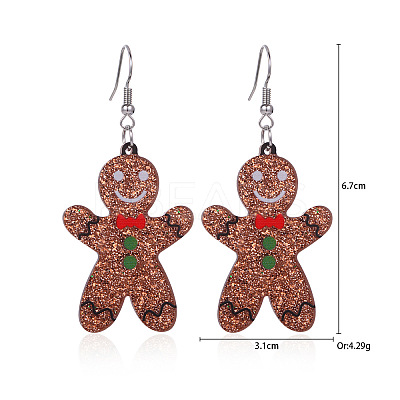 Christmas Alloy Rhinestone Dangle Earrings FS-WGC5D36-15-1