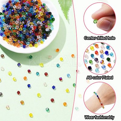3600Pcs 24 Colors Transparent Electroplate Glass Beads GLAA-YW0003-32-1
