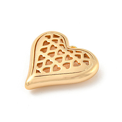 Valentine's Day Hollow Brass Pendants KK-P255-02G-1