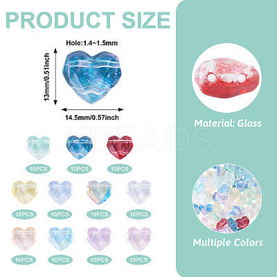 110Pcs 11 Colors Transparent Glass Beads GLAA-TA0004-41-1