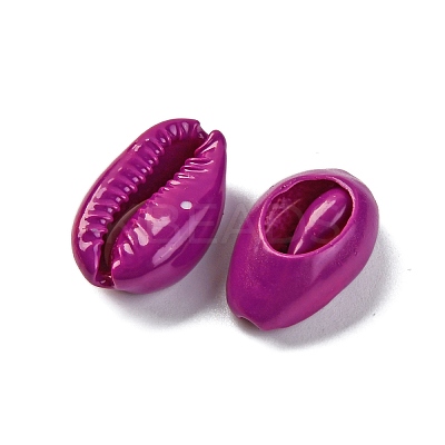Baking Paint Cowrie Shell Beads SSHEL-M023-01F-1