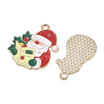 Christmas Alloy Enamel Pendants ENAM-G234-01G-1