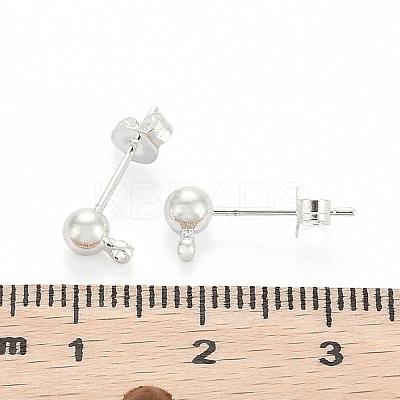 Silver Color Plated Brass Post Earring Findings X-EC593-S-1