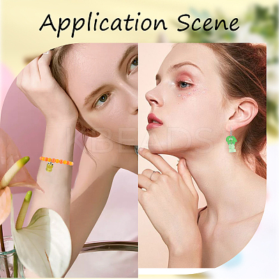 28Pcs 7 Colors Luminous Translucent Resin Pendants RESI-SC0002-88-1