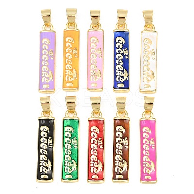 Brass Enamel Pendants KK-A297-08G-1