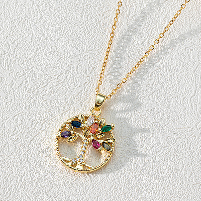 18K Gold Plated Tree of Life Pendant Necklace LS-ST8050881-1