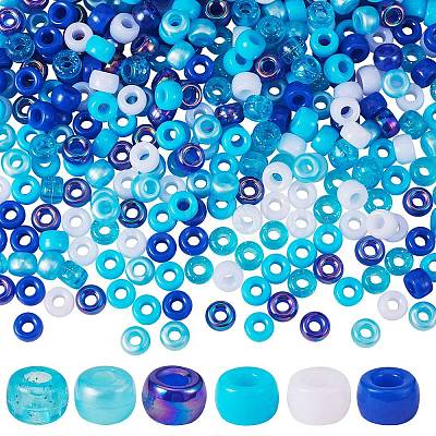 1200Pcs 2 Style 3 Colors Mixed Effect Acrylic European Beads OACR-SZ0001-28-1