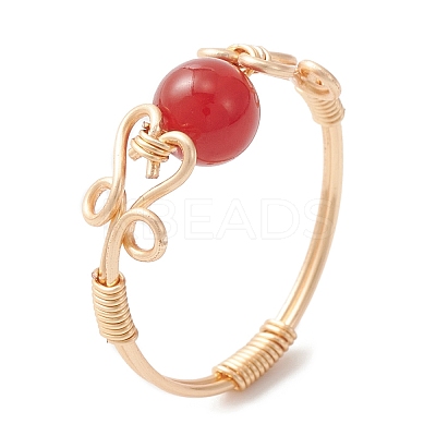 Natural Mixed Gemstone Finger Ring RJEW-JR00579-1