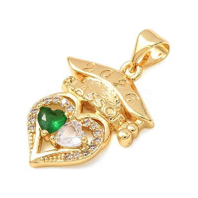 Brass Micro Pave Cubic Zirconia Pendants LS-KK-CBA0009-10G-C-1