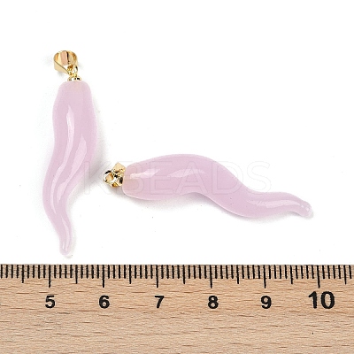 Handmade Lampwork with Brass Pendants KK-Q095-02-1