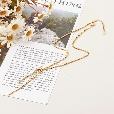 304 Stainless Steel Box Chain Lariat Necklaces Making AJEW-JB00993-1