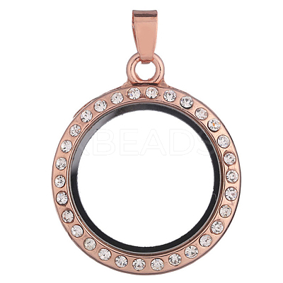 Alloy Photo Frame Pendants ALRI-WH0002-26A-RG-1