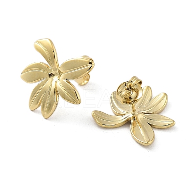 Ion Plating(IP) 304 Stainless Steel Stud Earrings EJEW-P258-34G-1