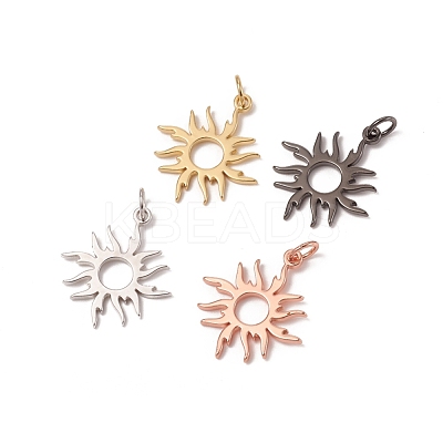 Brass Solar Eclipse Pendants KK-I668-08-1