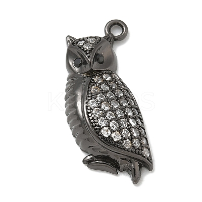 Rack Plating Brass Micro Pave Cubic Zirconia Pendants KK-L224-056B-1