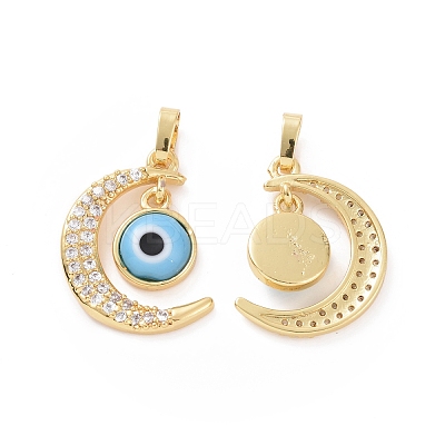 Brass Micro Pave Cubic Zirconia Pendants ZIRC-F136-06G-03-1