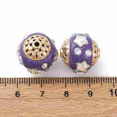 Handmade Resin Indonesia Round Beads IPDL-P005-22KCG-03-1